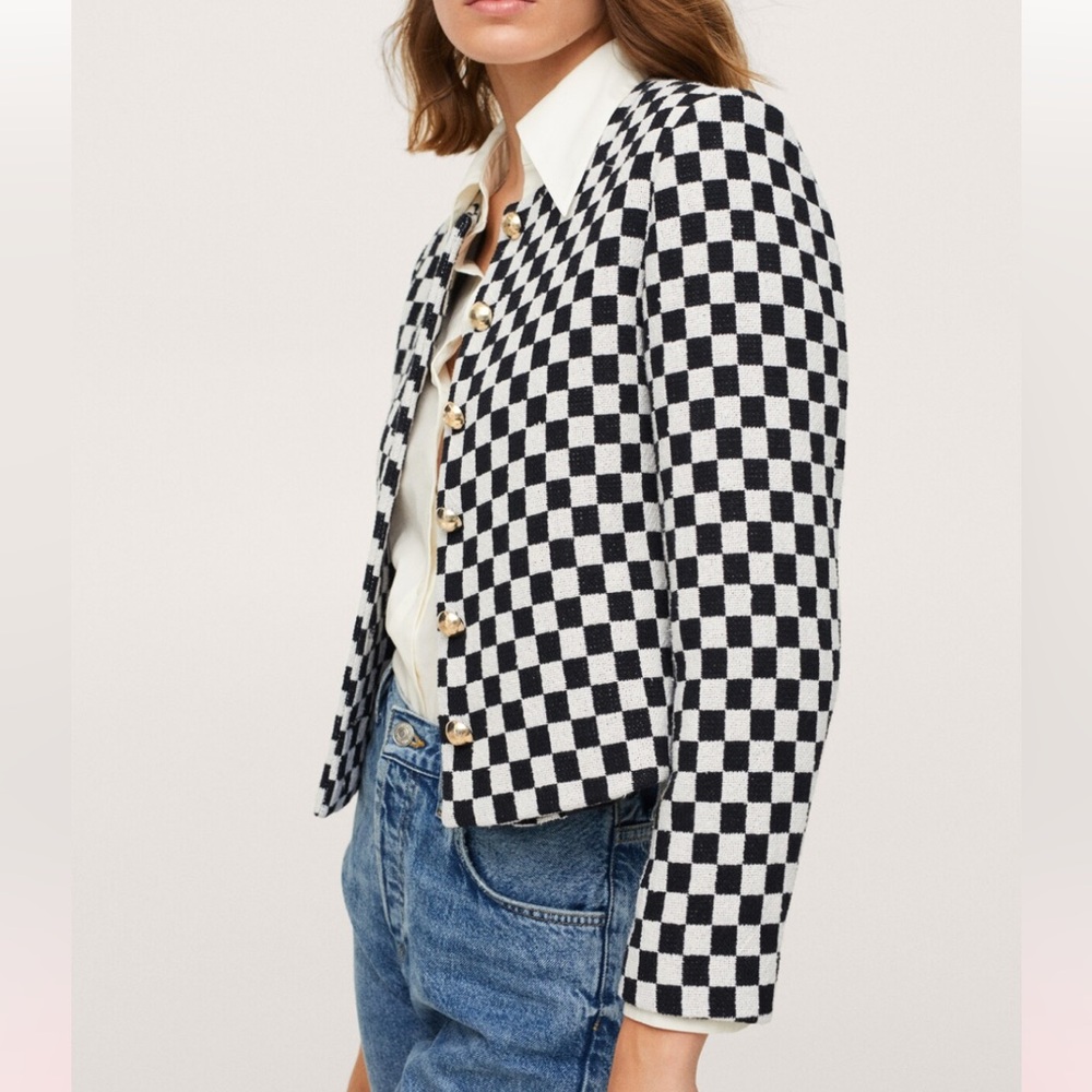 Mango Checked Texture Jacket. - image 2